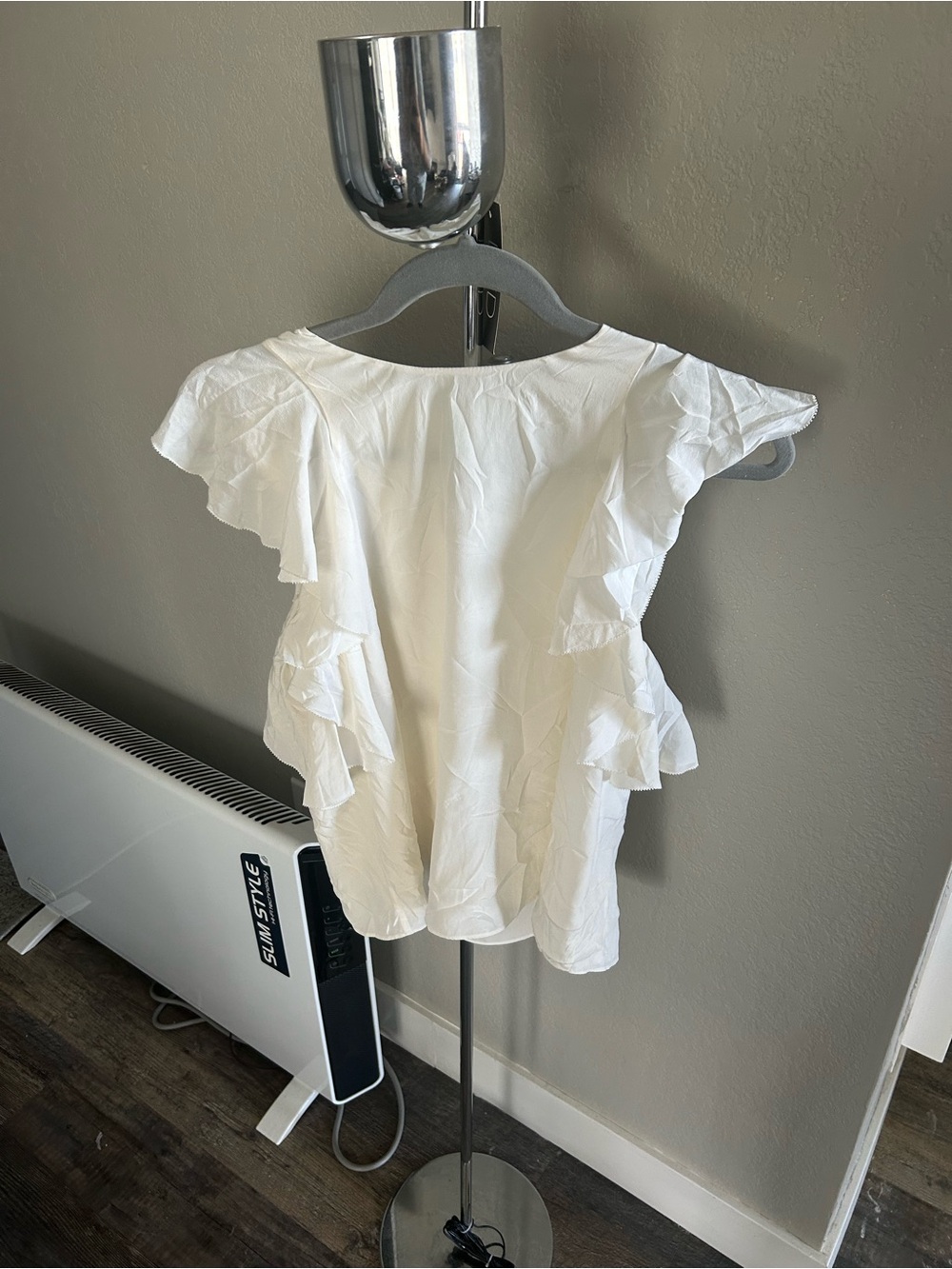 Alexis Cream Silk Ruffle Sleeve Blouse